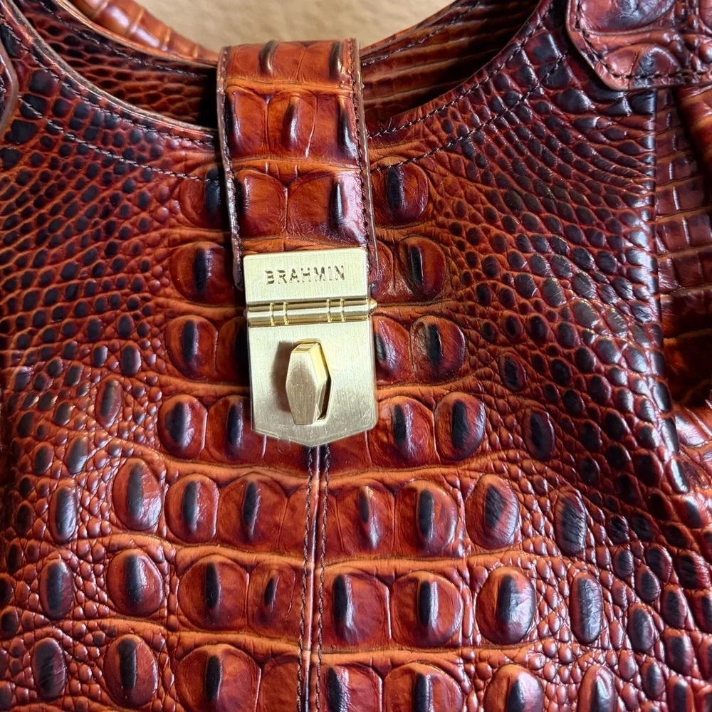 Brahmin NWOT Elisa Pecan Melbourne Leather Hobo - Picture 6 of 10